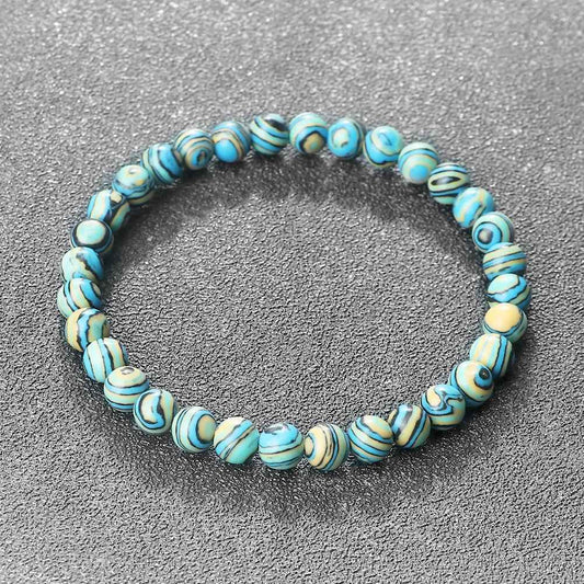 Paula - Blåa Malakit Naturliga Stenar Armband